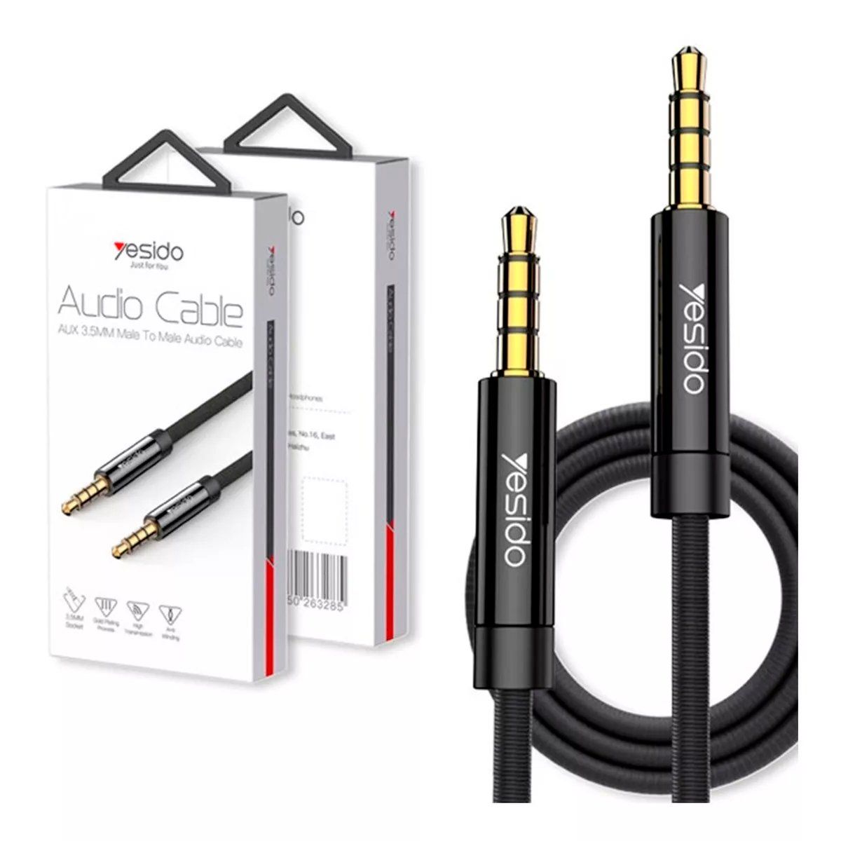 YESIDO - Cable Auxiliar De 3m Para Audio 35mm Yesido Yau16