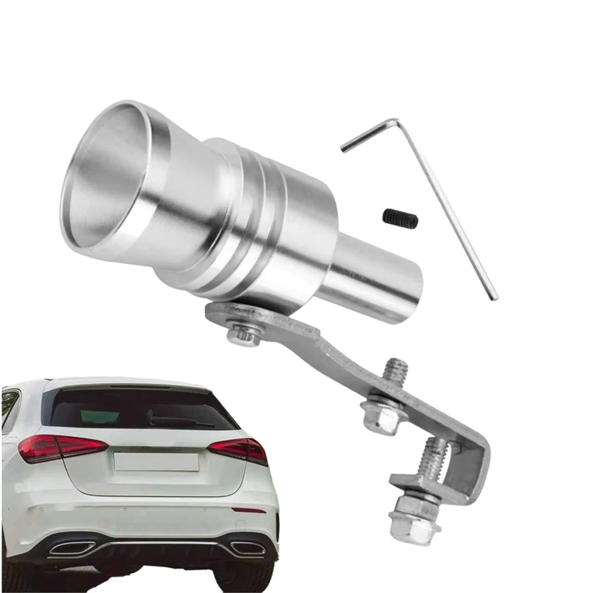 GENERICO - Silbato Aluminio Simulador Sonido Turbo Universal Auto Moto