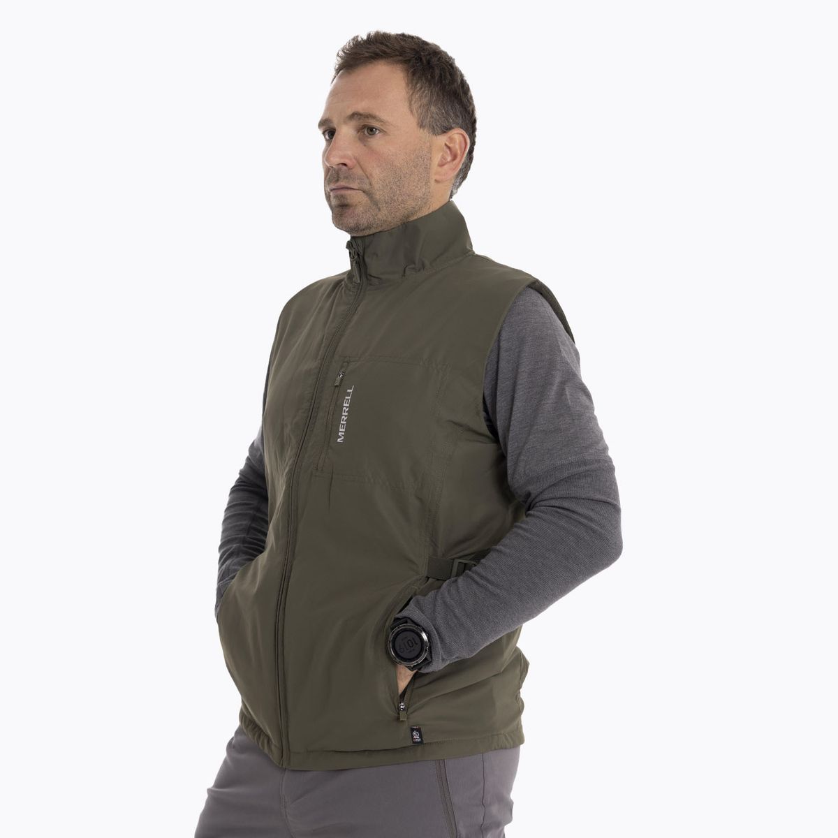 MERRELL - Polar Hombre Ochlock Vest Café oscuro MERRELL