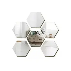 GENERICO - Set Espejos Decorativos Vinilo-Acrílico Adhesivos Hexagonales