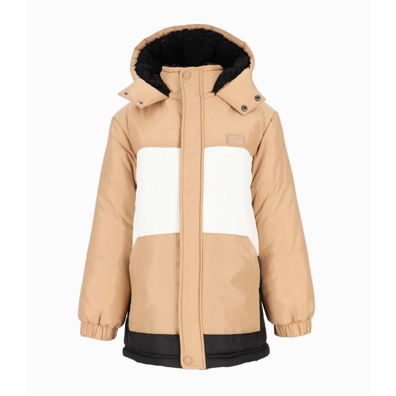 BLACK AND BLUE - Parka niño impermeable beige Black and Blue