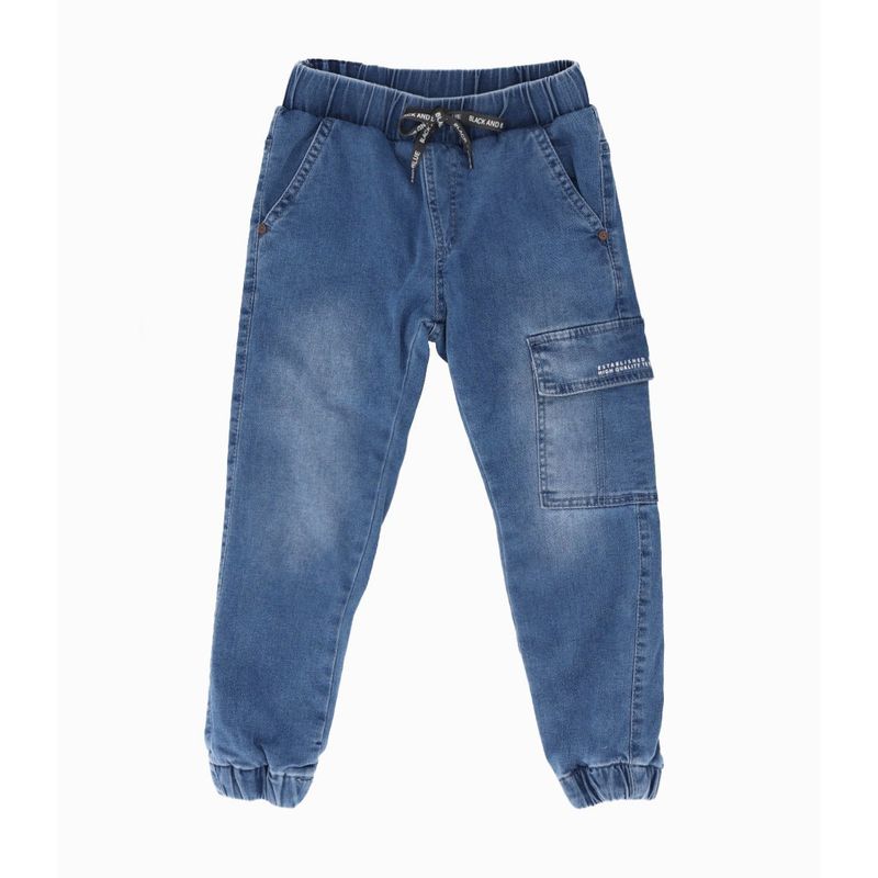 BLACK AND BLUE - Jeans niño cargo denim celeste Black and Blue