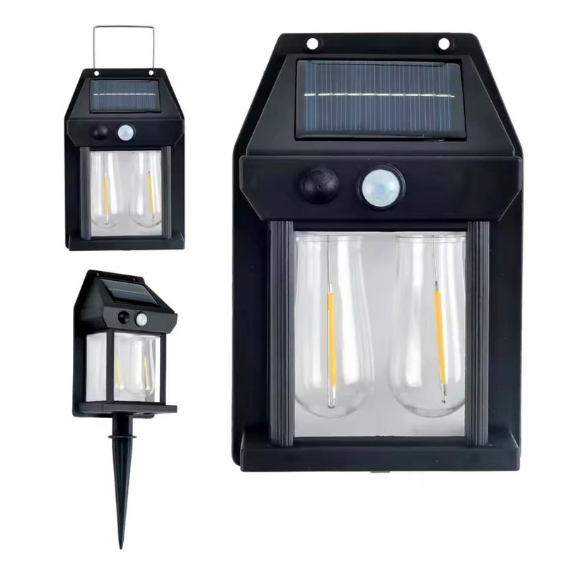 N NISHA ONLINE - X2 Lámpara Foco Solar Doble Led Sensor De Movimiento Exterior