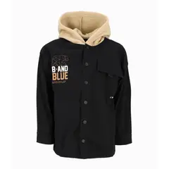 BLACK AND BLUE - Camisa niño con gorro negro
