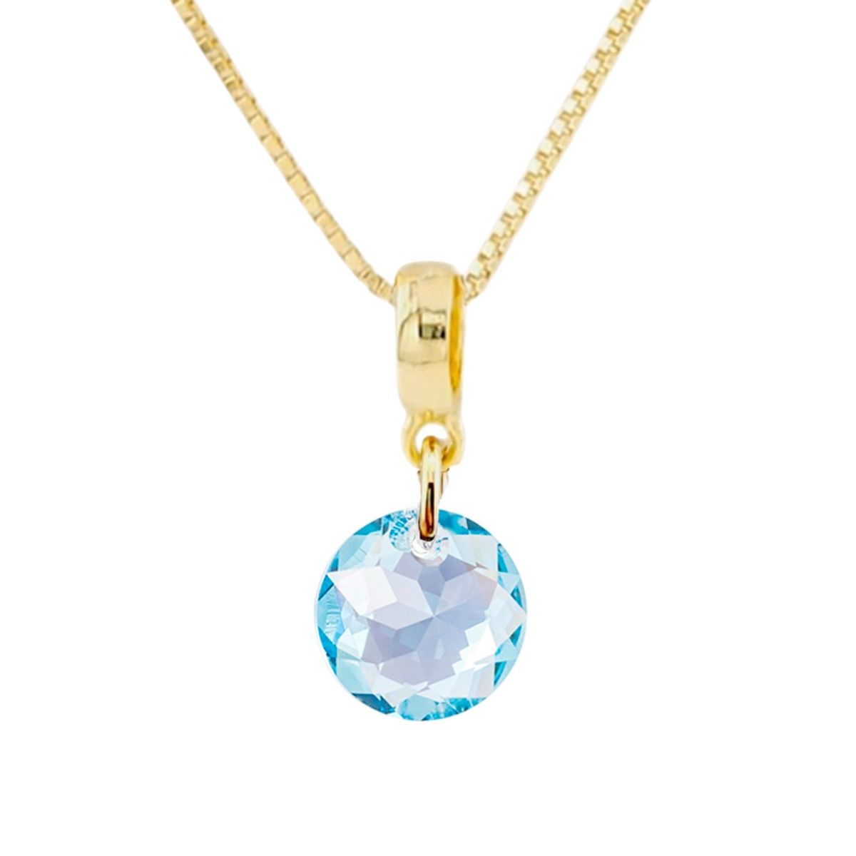 JOYAS MONTERO - Collar Bali Gold 24K creado con cristales de Swarovski® Aquamarine