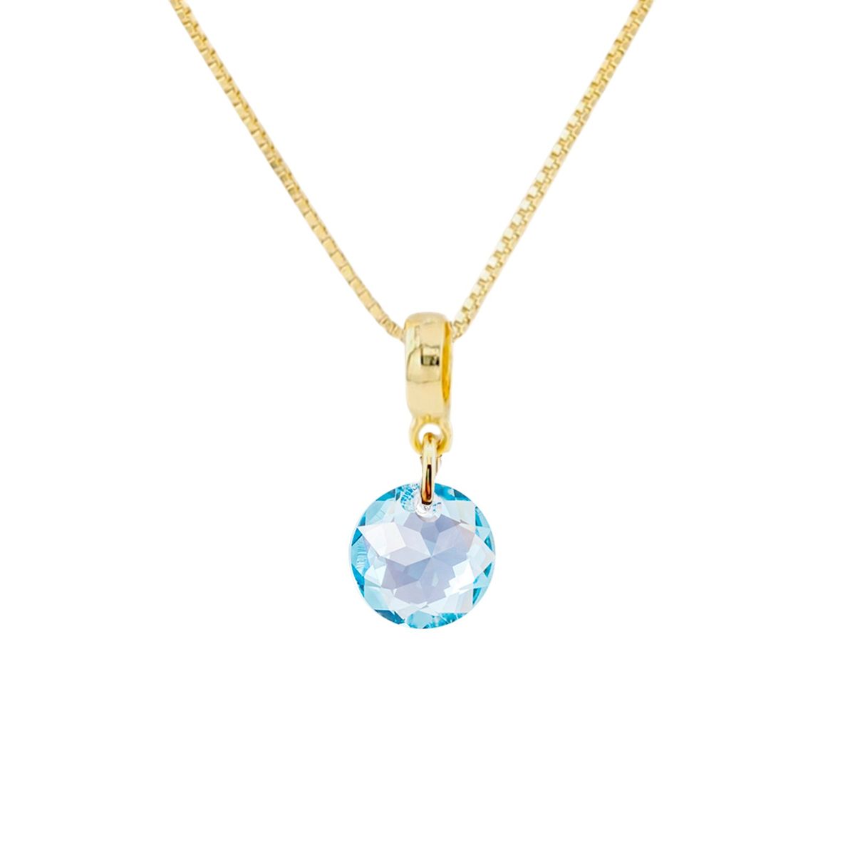 JOYAS MONTERO - Collar Bali Gold 24K creado con cristales de Swarovski® Aquamarine