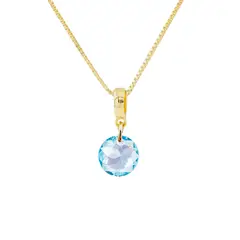 JOYAS MONTERO - Collar Bali Gold 24K creado con cristales de Swarovski® Aquamarine