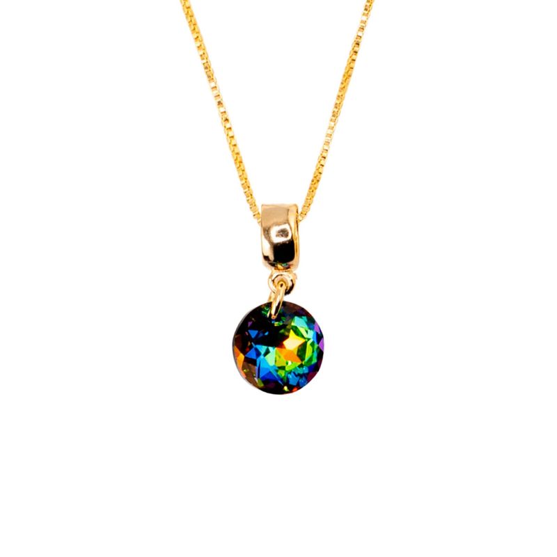 JOYAS MONTERO - Collar Bali Gold Cristal Genuino Vitral Medium