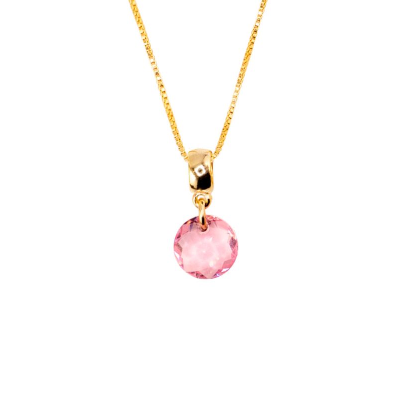 JOYAS MONTERO - Collar Bali Gold Cristal Genuino LightRose Shimmer