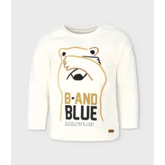 BLACK AND BLUE - Polera bebés con oso blanco