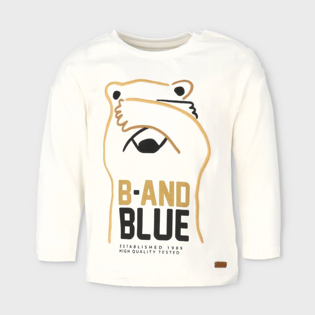 BLACK AND BLUE - Polera bebés con oso blanco Black and Blue