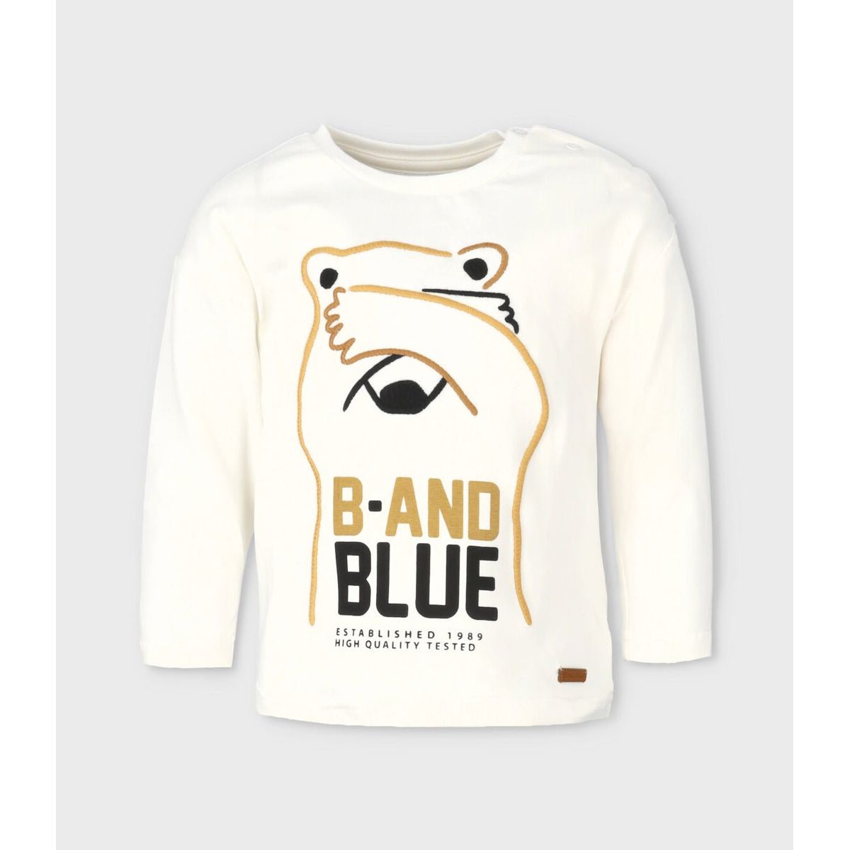BLACK AND BLUE - Polera bebés con oso blanco Black and Blue