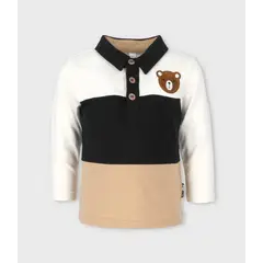 BLACK AND BLUE - Polera bebés con cuello blanco
