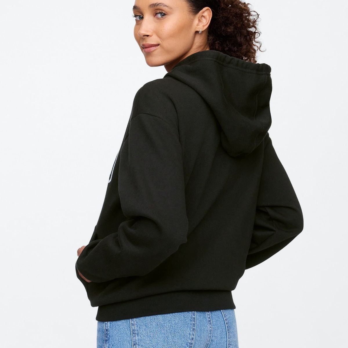 GAP - Polerón Mujer Logo Con Cierre Negro GAP