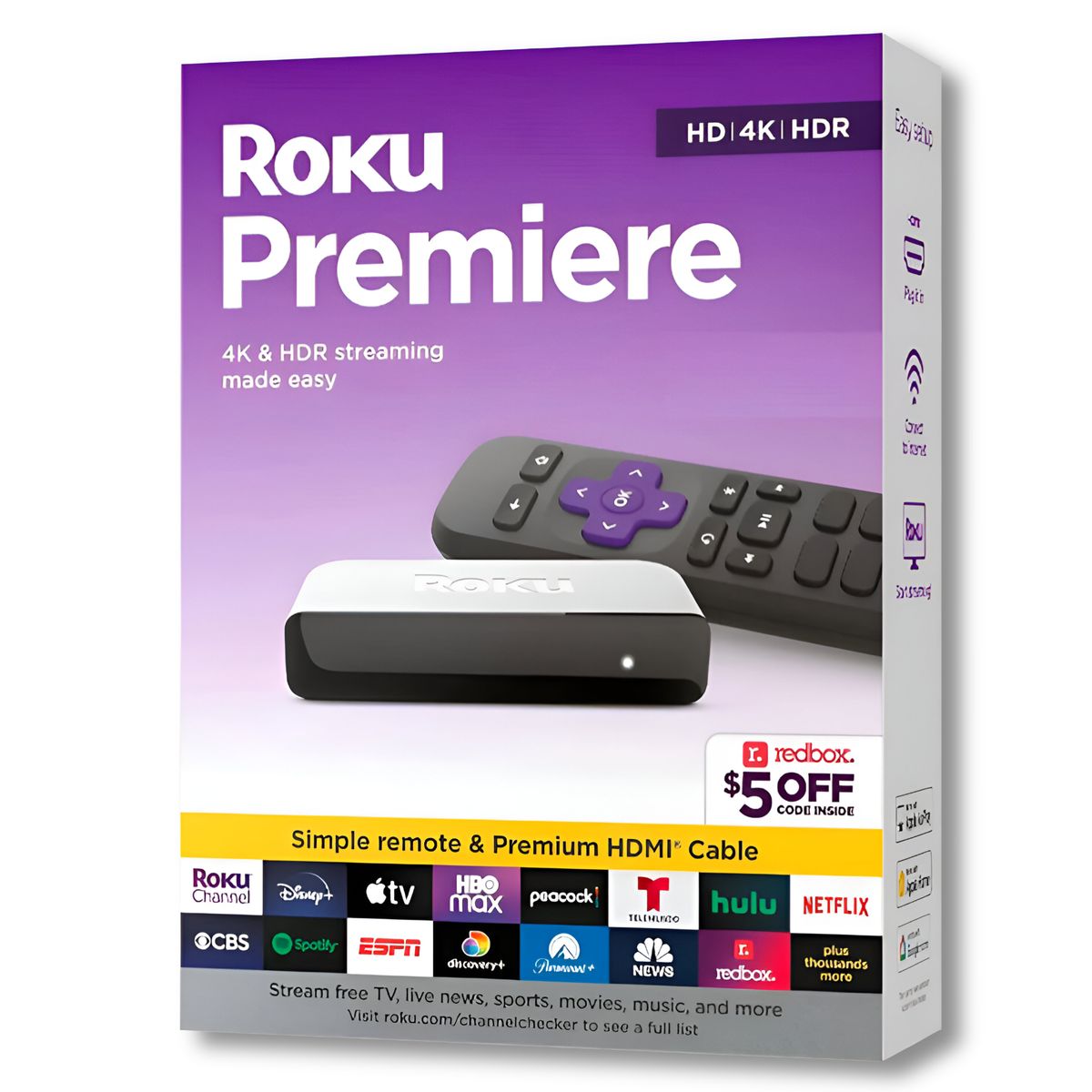 ROKU - Roku TV Premiere Edition UHD 4K + HDR Streaming TV Quad-Core Edition