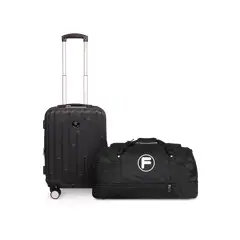 F - Maleta de cabina Flip negra + Bolso enrollable Goliat 80lts