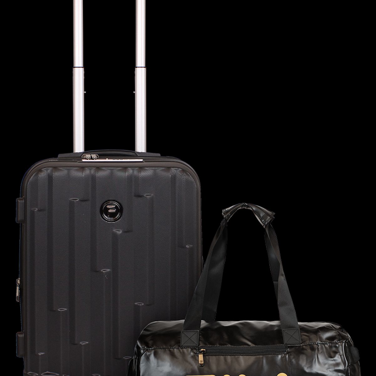F - Pack Maleta cabina Flip negra 10kg + Bolso Fila Bolonia