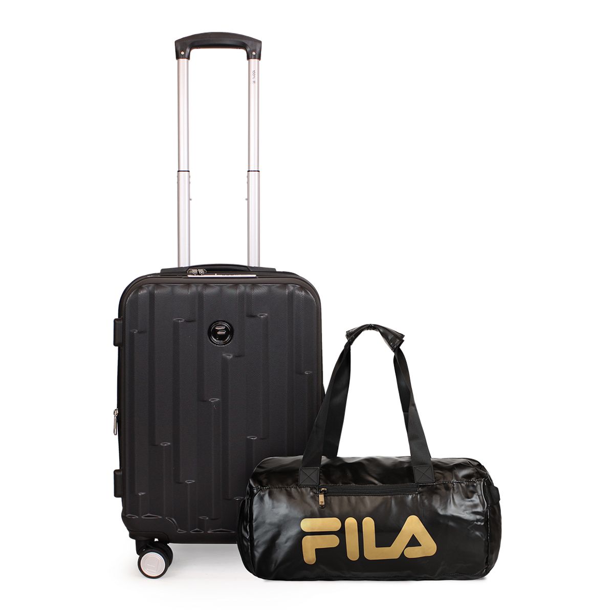 F - Pack Maleta cabina Flip negra 10kg + Bolso Fila Bolonia