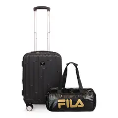 F - Pack Maleta cabina Flip negra 10kg + Bolso Fila Bolonia