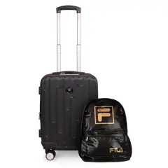 F - Pack Maleta cabina Flip negra 10kg + Mochila Fila Bolonia