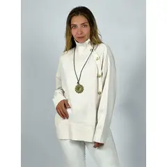 ENIGMATICA BOUTIQUE - Sweater Lana Botones Dorados Gris