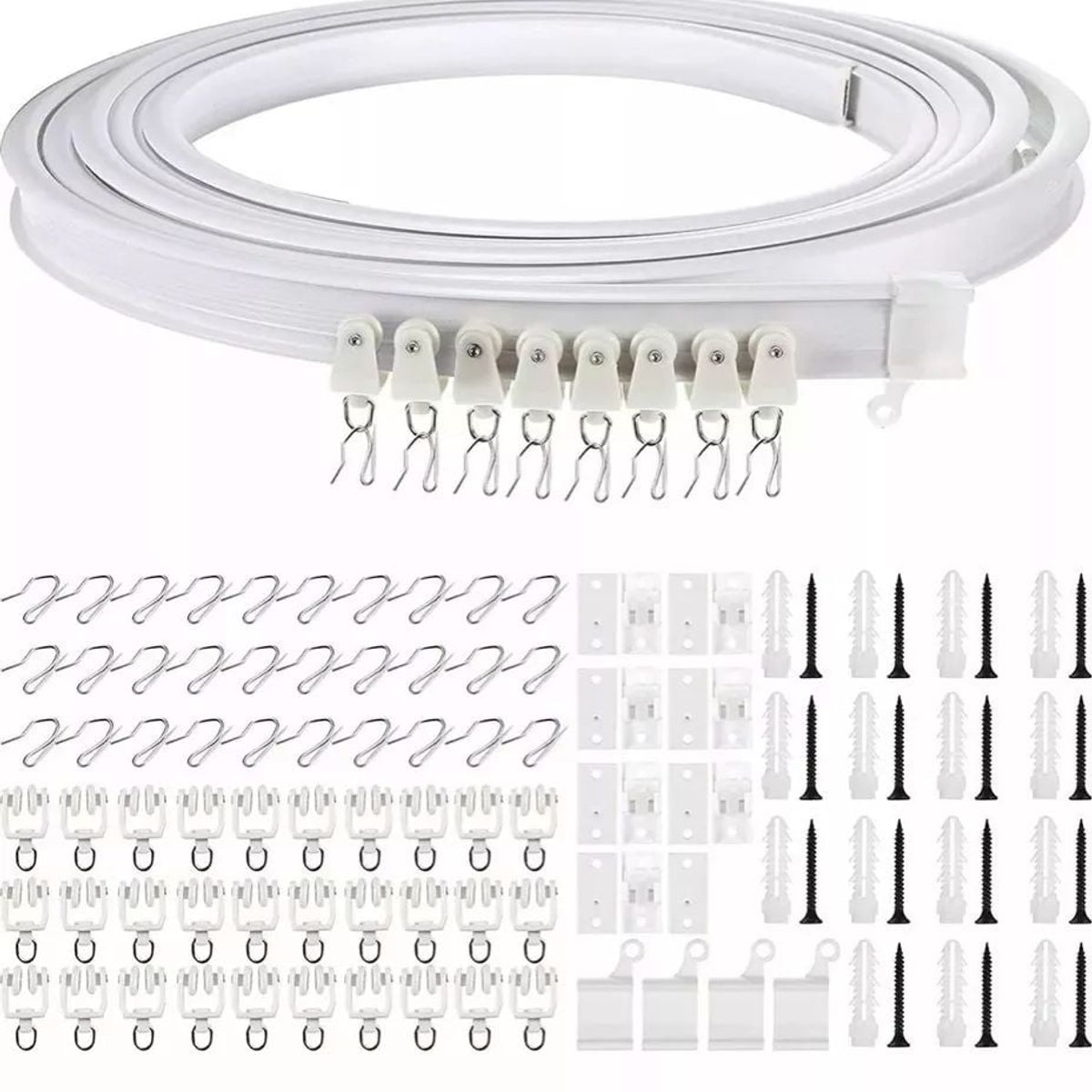 MUNDO MAGIA - 5m Riel De Cortina Ventanas De Techo Flexiblemontaje Curvo