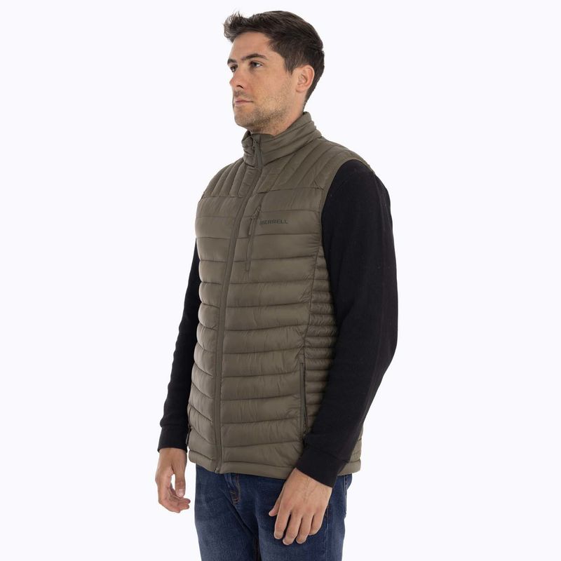 MERRELL - Parka Sin Mangas Hombre Full Zipper Café oscuro MERRELL