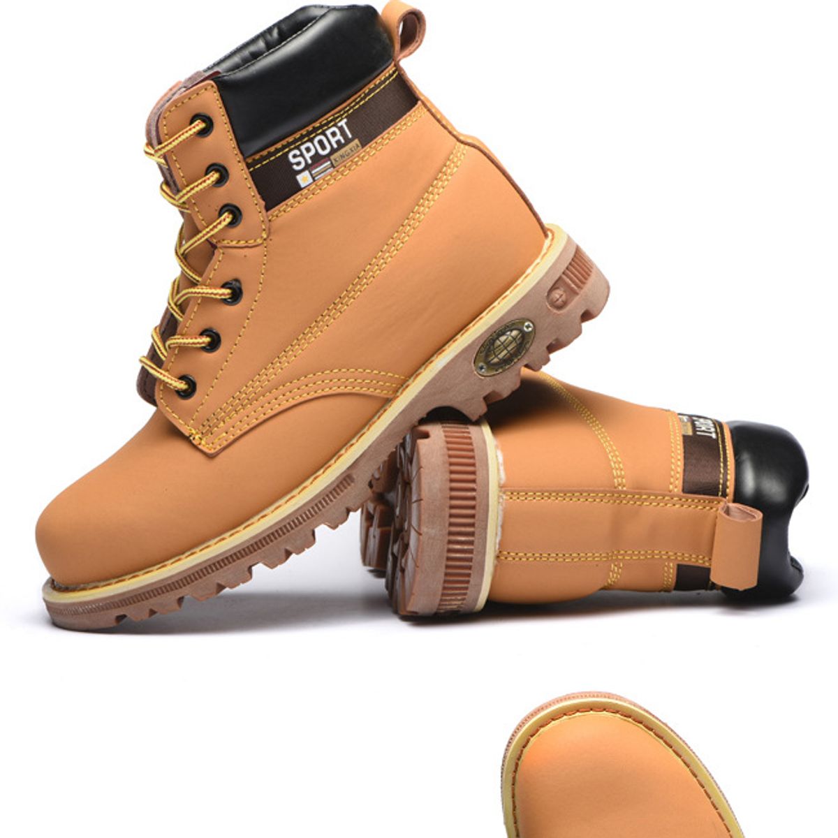 TIOZONEY - Bototo de seguridad Hombre - Amarillo