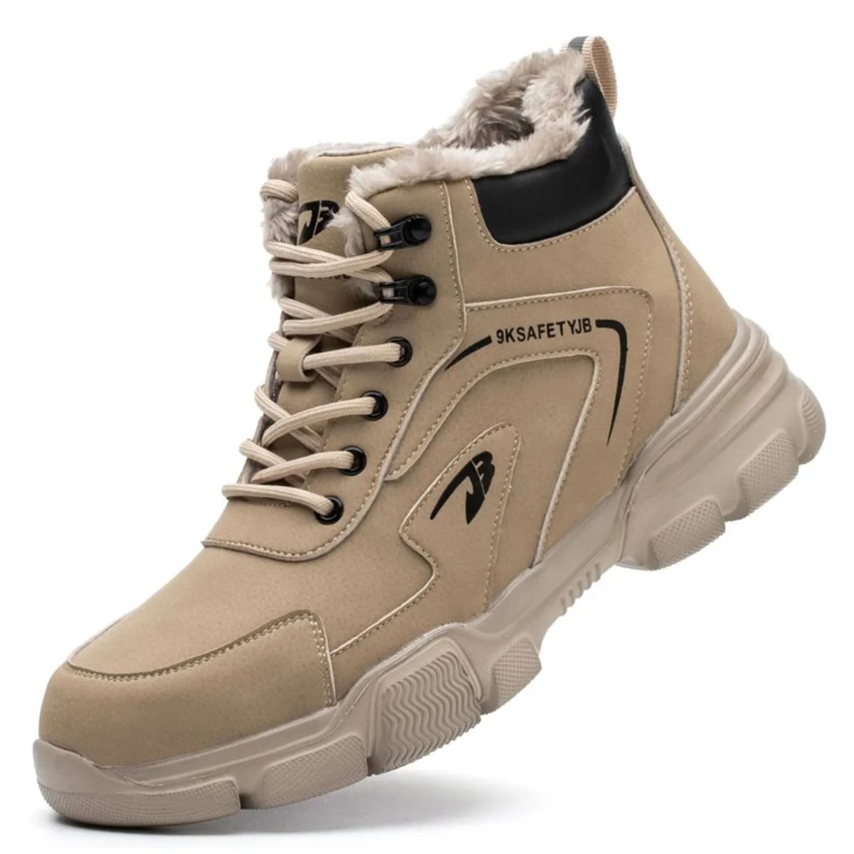 TIOZONEY - Bototos de seguridad Hombre - Beige.