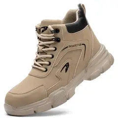 TIOZONEY - Bototos de seguridad Hombre - Beige.