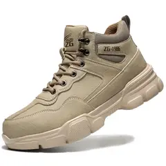 TIOZONEY - Bototos de seguridad Hombre - Beige