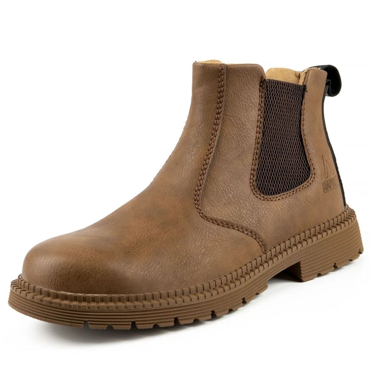 TIOZONEY - Zapatos de seguridad PU sintético Hombre - Café