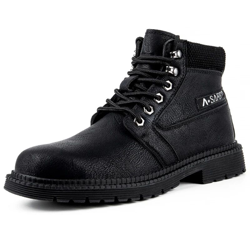 TIOZONEY - Bototos de seguridad PU sintético Hombre - Negro