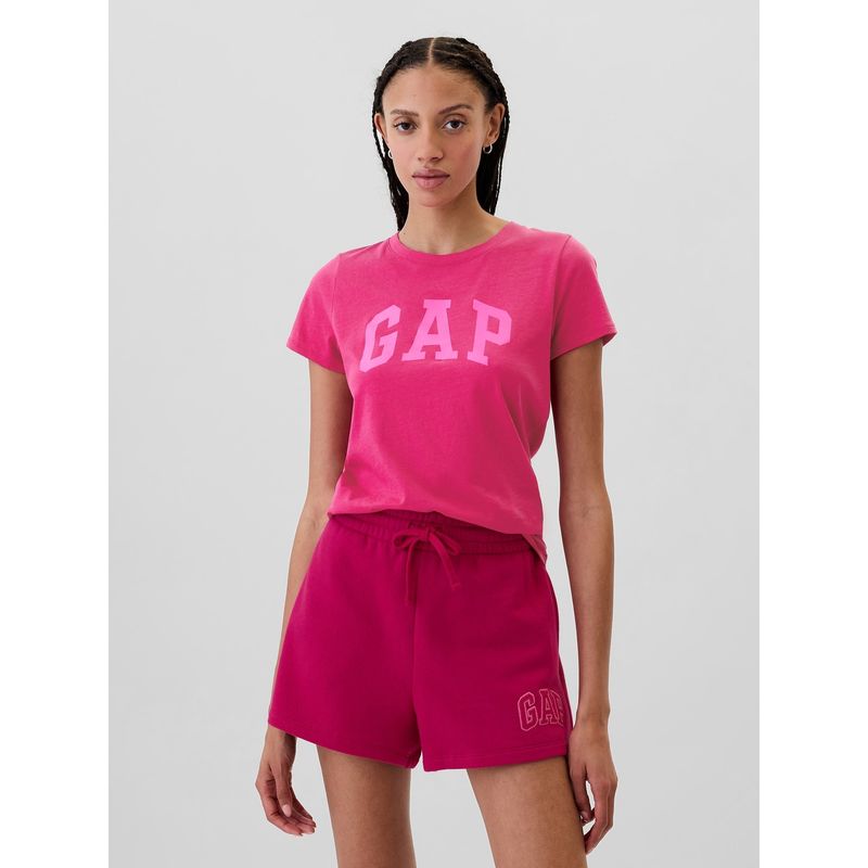 GAP - Polera Mujer Logo Manga Corta Rosado GAP
