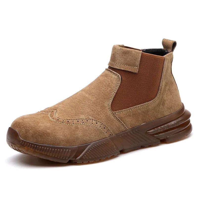 TIOZONEY - Zapatos de trabajo PU sintético Hombre - Café.
