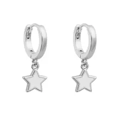 BOAZ JOYAS - ARGOLLAS STARS WHITE BAÑADAS EN ORO BLANCO