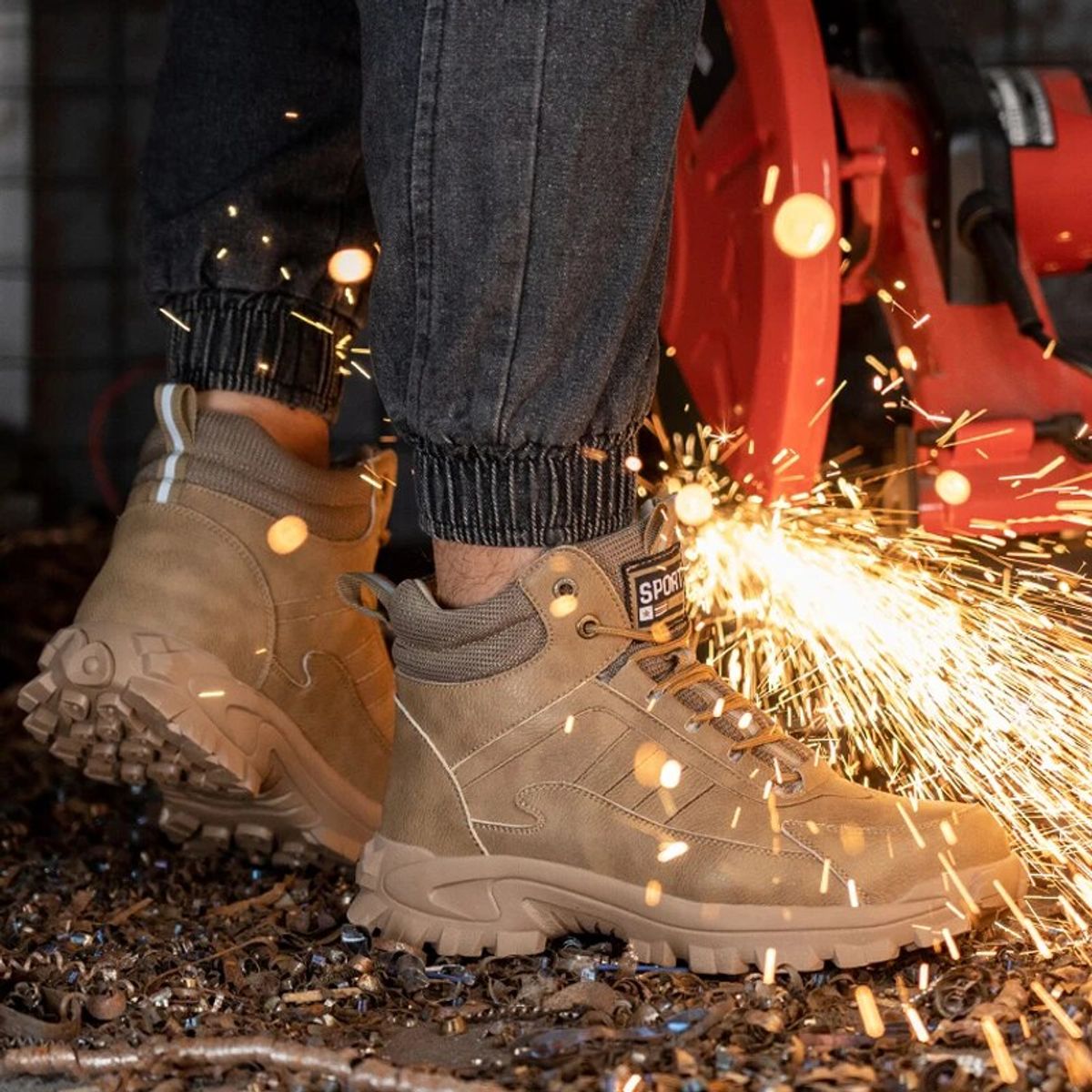 TIOZONEY - Botas de seguridad impermeables para hombre