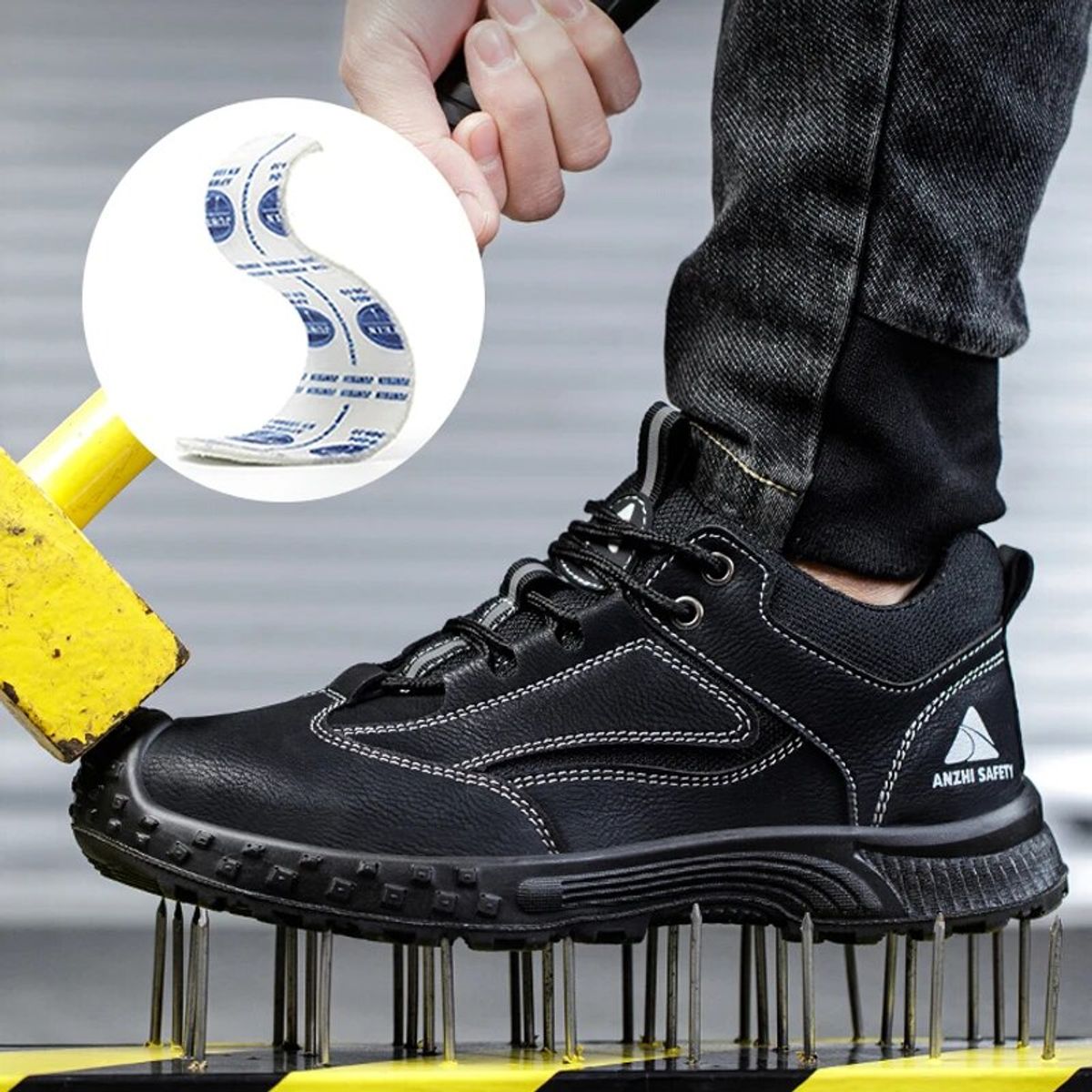 TIOZONEY - Zapatos de seguridad antigolpes para hombre