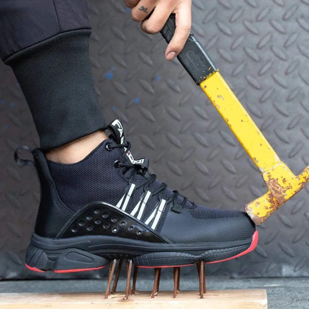 TIOZONEY - Zapatos de seguridad ligeros para hombre