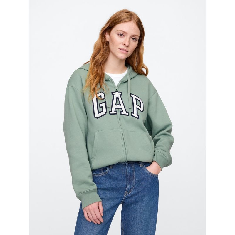 GAP - Polerón Mujer Logo Con Cierre Verde GAP