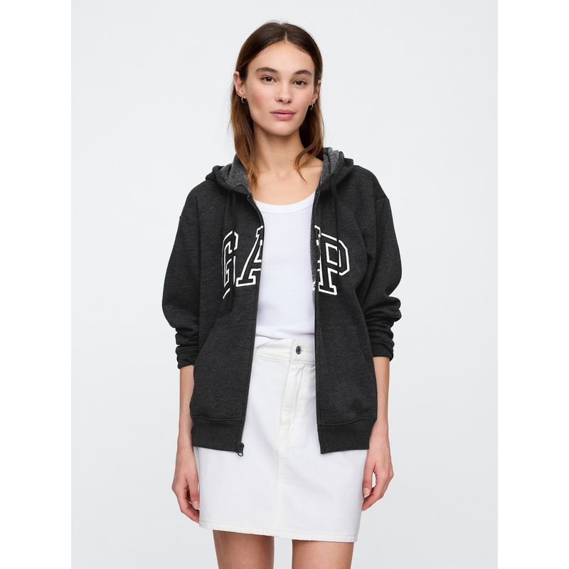 GAP - Polerón Mujer Logo Con Cierre Gris GAP