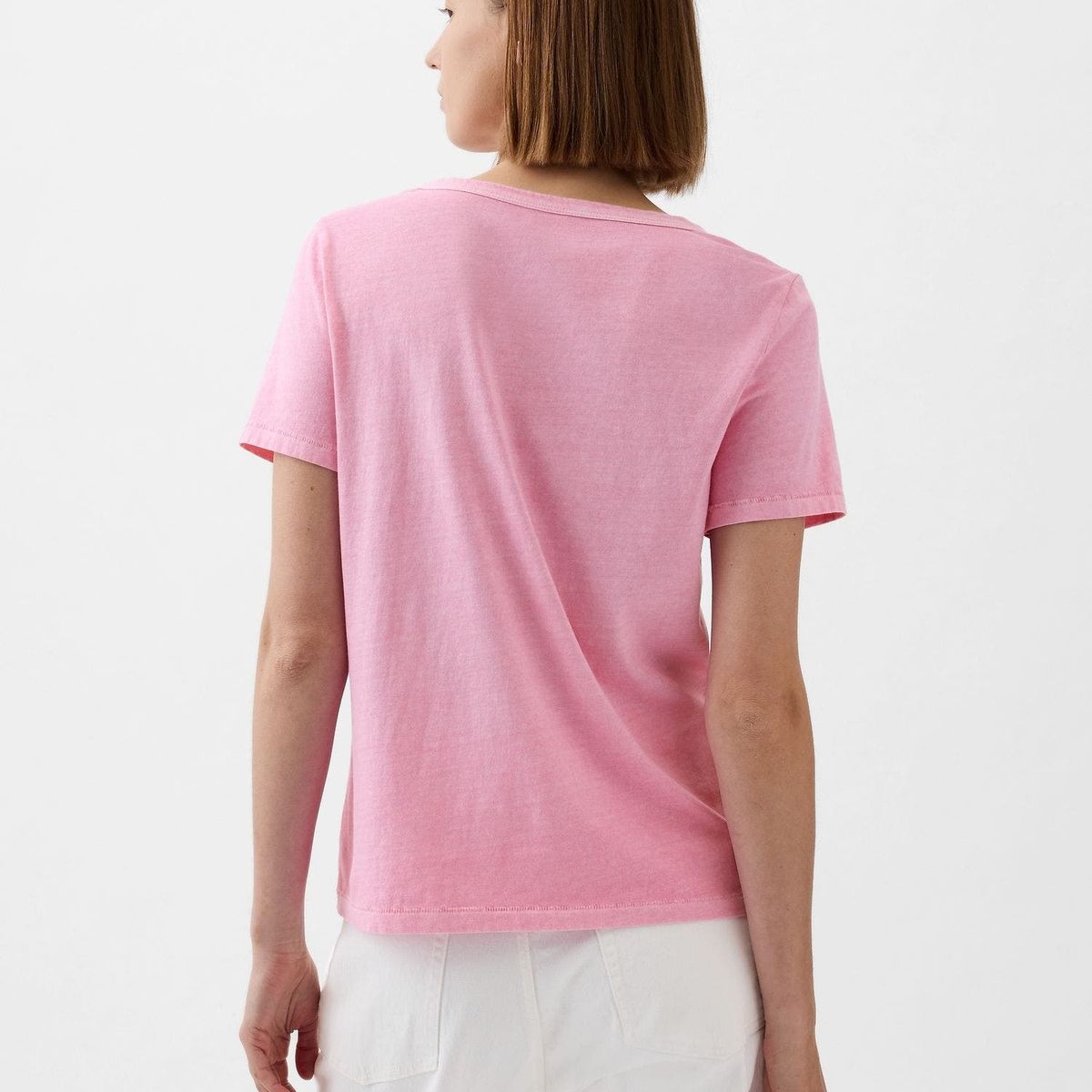 GAP - Polera Mujer Cuello V Rosado GAP