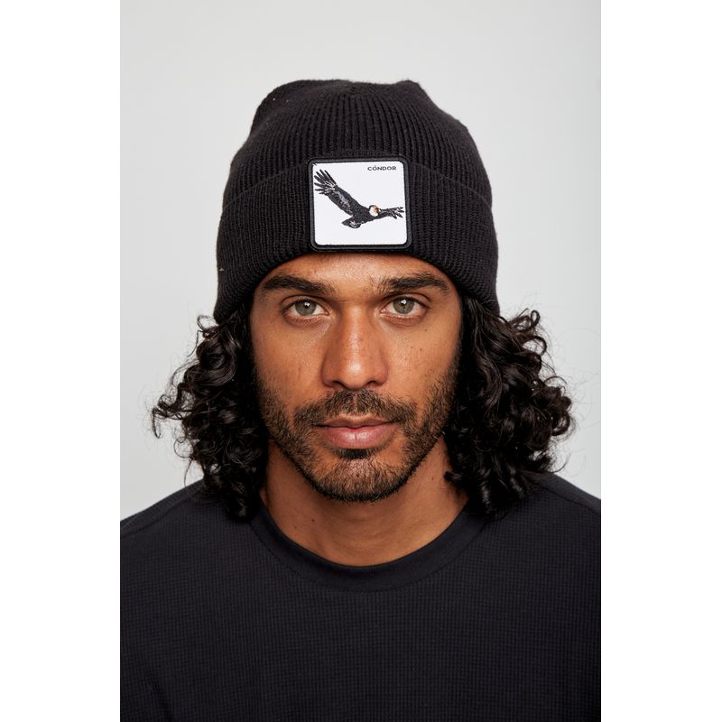 WILD LAMA - Gorro Huilo Reciclado Negro