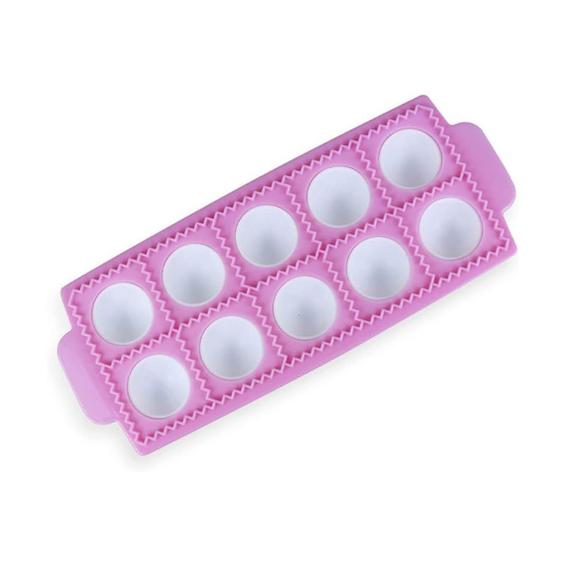 GENERICO - Molde para 10 raviolis redondos color blanco