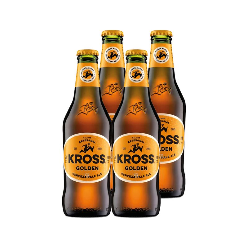 KROSS - 4x Cerveza Kross Golden Botellín 330cc