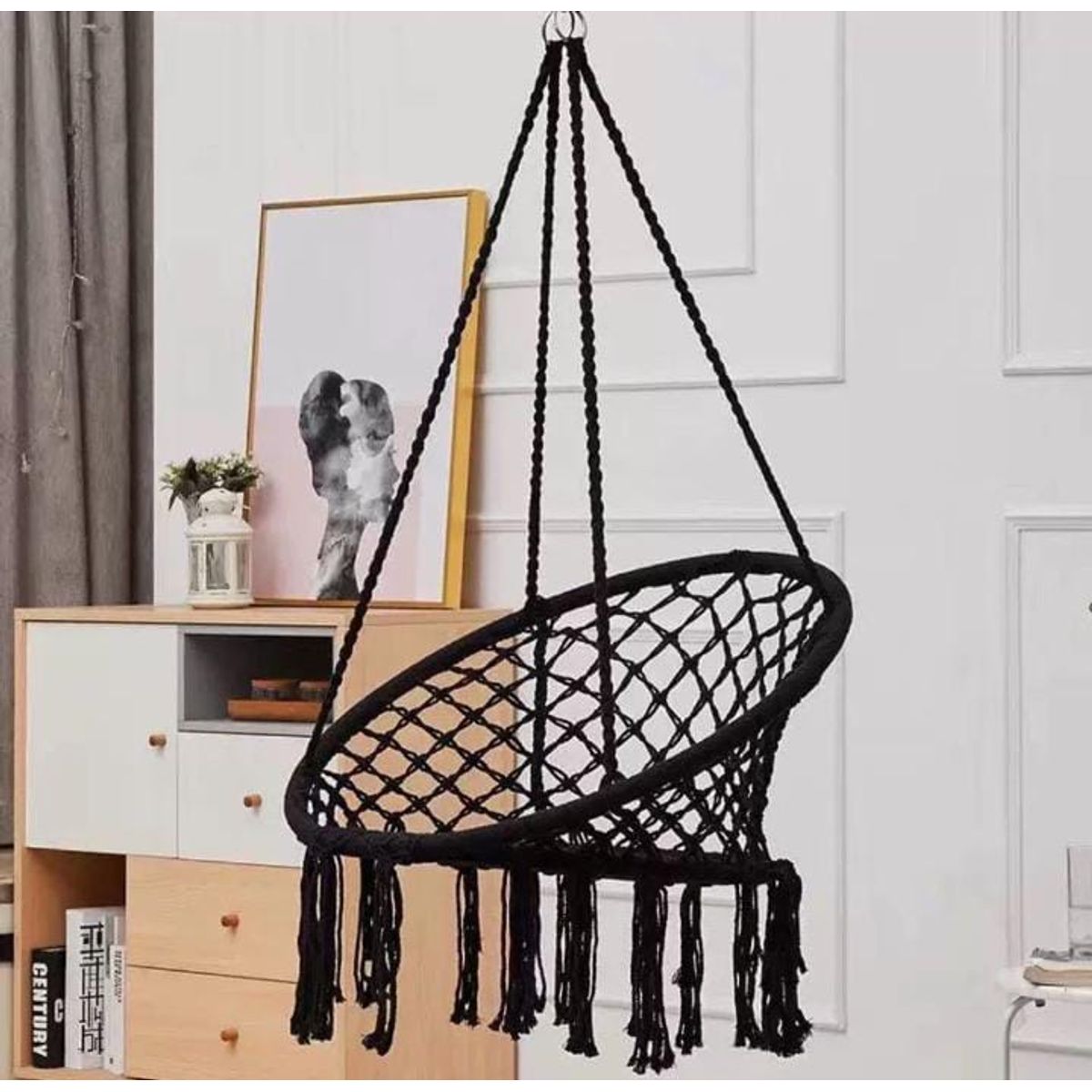 GENERICO - SILLA COLGANTE RELAJANTE MECEDORA TEJIDO TIPO HAMACA PARA EL HOGAR