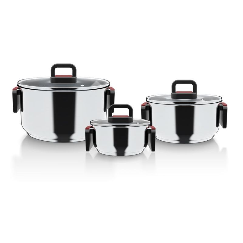 WENS - Batería de Cocina 6 Piezas Acero Inoxidable Wolf