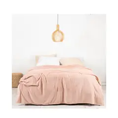 MASHINI - FRAZADAS EMBOSSED Rosada 1.5 plazas