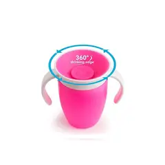 GENERICO - Vaso entrenador 360° a prueba de derrames color rosa