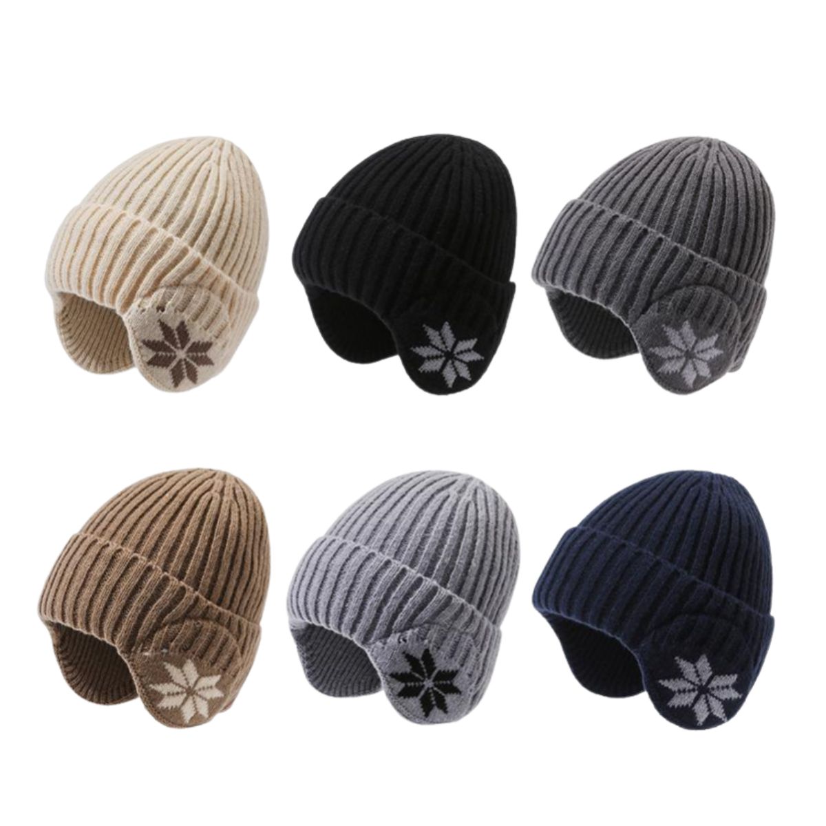 EKOL TACTICA MILITAR - Pack 12 Gorros Beanie De Lana Adulto Con Cubre Orejas Unisex Surtidos